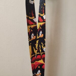Shadow The Hedgehog Cloth Lanyard With Metal Clasp Official Sega Collectible